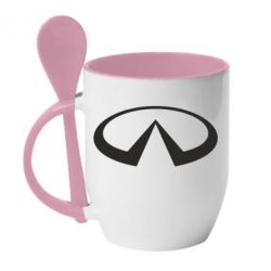 Чашка з ложкою Infiniti logo - PrintSalon