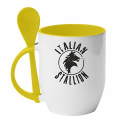Чашка с ложкой Italian Stallion - PrintSalon