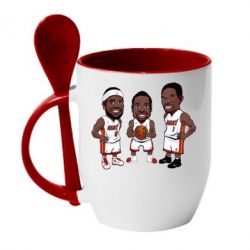 Чашка с ложкой "James, Wade and Bosh" - PrintSalon
