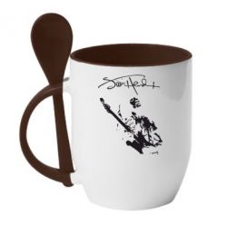 Чашка с ложкой Jimi Hendrix афтограф - PrintSalon