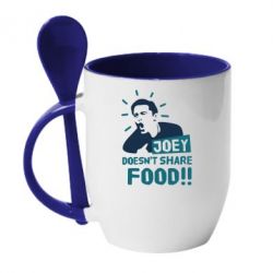 Чашка с ложкой Joey doesn't share food! - PrintSalon