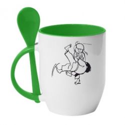 Чашка с ложкой Judo Fighters - PrintSalon