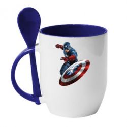 Чашка с ложкой Капитан Америка - PrintSalon