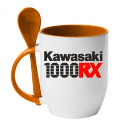 Чашка с ложкой Kawasaki 1000RX - PrintSalon
