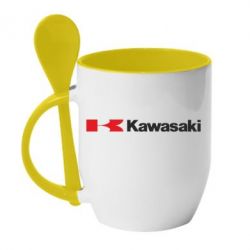 Чашка с ложкой Kawasaki Logo - PrintSalon