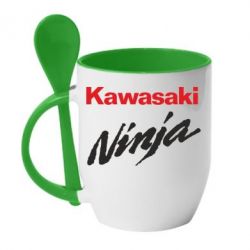 Чашка с ложкой Kawasaki Ninja - PrintSalon