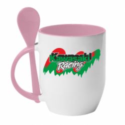 Чашка з ложкою Kawasaki Racing - PrintSalon