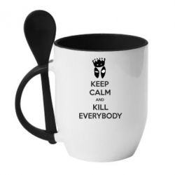 Чашка с ложкой KEEP CALM and KILL EVERYBODY - PrintSalon