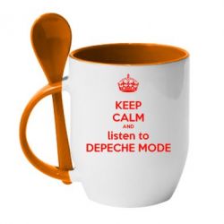 Чашка с ложкой KEEP CALM and LISTEN to DEPECHE MODE - PrintSalon