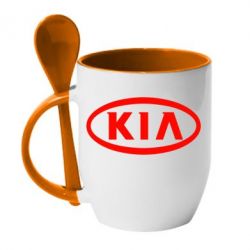 Чашка с ложкой KIA Small - PrintSalon