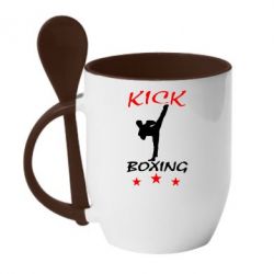 Чашка з ложкою Kickboxing Fight - PrintSalon