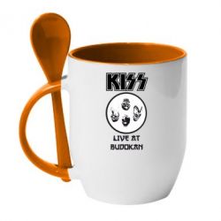 Чашка з ложкою Kiss - PrintSalon