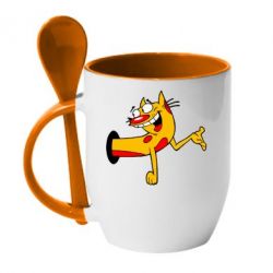 Чашка з ложкою Кіт - PrintSalon