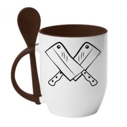 Чашка с ложкой Knives - PrintSalon