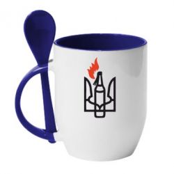 Чашка с ложкой Коктейль Молотова - PrintSalon