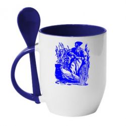 Чашка с ложкой Козак у камишу - PrintSalon