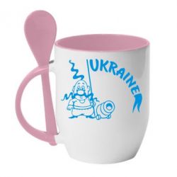 Чашка с ложкой Козак з гарматою - PrintSalon