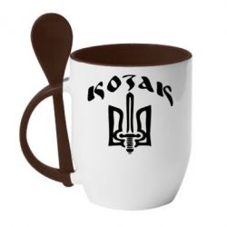 Чашка с ложкой Козак з гербом - PrintSalon