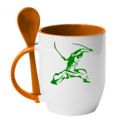 Чашка с ложкой Козак з шаблями - PrintSalon