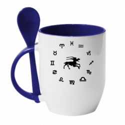 Чашка с ложкой козерог - PrintSalon