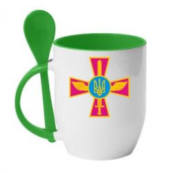 Чашка з ложкою Хрест з мечем та гербом - PrintSalon