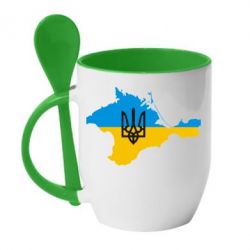Чашка с ложкой Крым это Украина - PrintSalon
