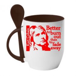 Чашка з ложкою Kurt Cobain - PrintSalon