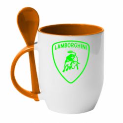 Чашка с ложкой Lamborghini Auto - PrintSalon
