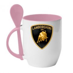 Чашка з ложкою Lamborghini Logo - PrintSalon