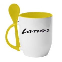 Чашка с ложкой Lanos Logo - PrintSalon