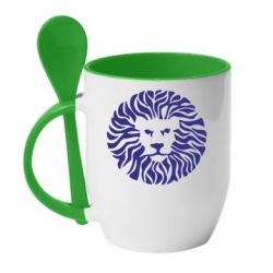 Чашка с ложкой лев - PrintSalon