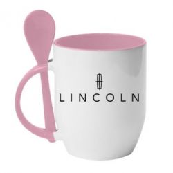 Чашка с ложкой Lincoln logo - PrintSalon