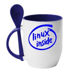 Чашка с ложкой Linux Inside - PrintSalon
