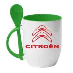 Чашка с ложкой Логотип Citroen - PrintSalon