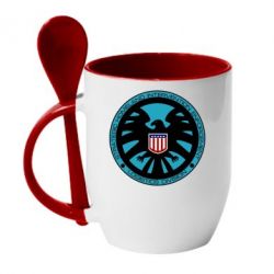 Чашка с ложкой Логотип Щита - PrintSalon