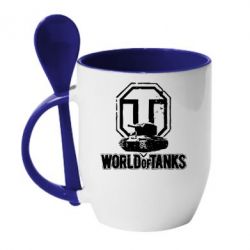 Чашка з ложкою Логотип World Of Tanks - PrintSalon