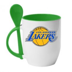 Чашка с ложкой Los Angeles Lakers - PrintSalon