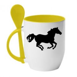 Чашка с ложкой Лошадка - PrintSalon