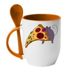 Чашка с ложкой Love Pizza 2 - PrintSalon