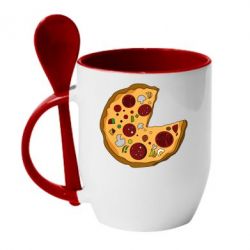 Чашка с ложкой Love Pizza - PrintSalon