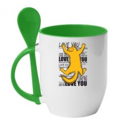 Чашка с ложкой Love you - PrintSalon