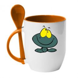 Чашка с ложкой Лягушка - PrintSalon