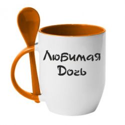Чашка з ложкою Улюблена дочка - PrintSalon