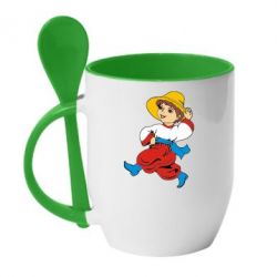 Чашка з ложкою Маленький українець - PrintSalon