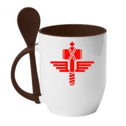 Чашка с ложкой Manowar Logo - PrintSalon