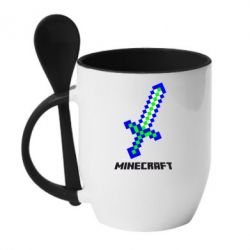 Чашка с ложкой Меч Minecraft - PrintSalon
