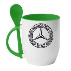 Чашка с ложкой Mercedes Logo - PrintSalon