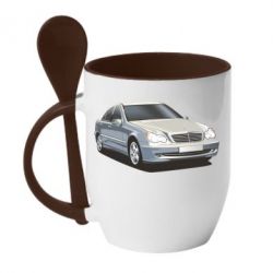 Чашка с ложкой Мерседес - PrintSalon