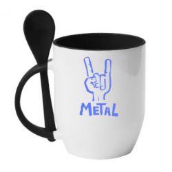 Чашка с ложкой Metal - PrintSalon