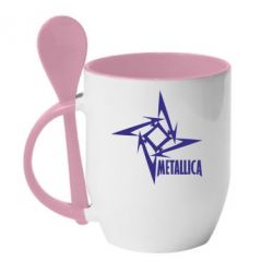 Чашка с ложкой Metallica Logotype - PrintSalon